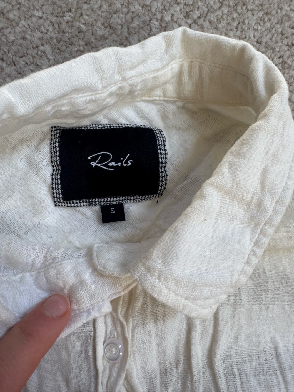 Rails Cream Button-Up Shirt - Picture 3 of 3
